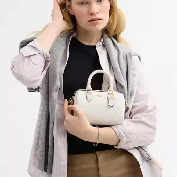 💰SOLD - CW329 - Coach Mini Rowan Crossbody Bag in Signature Canvas - Picture 12 of 13